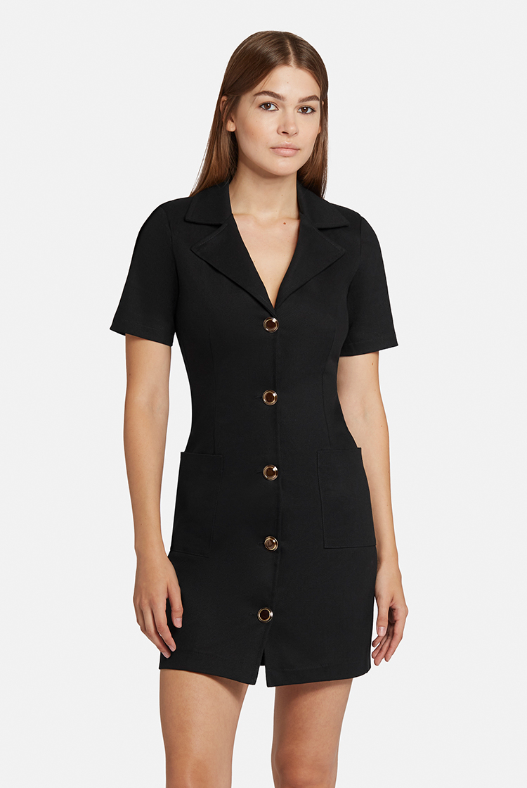 Tailliertes Mini-Blazerkleid mit Taschen