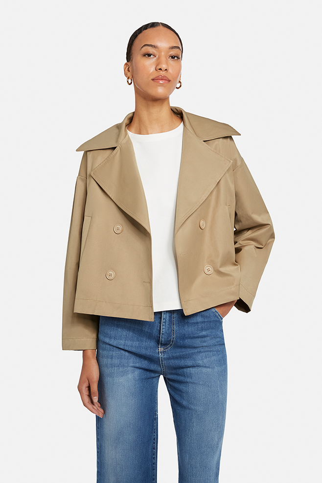 Oversized Kurzjacke mit großem Revers