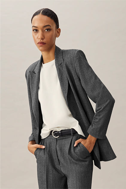 Grey oversized blazer with pinstripes