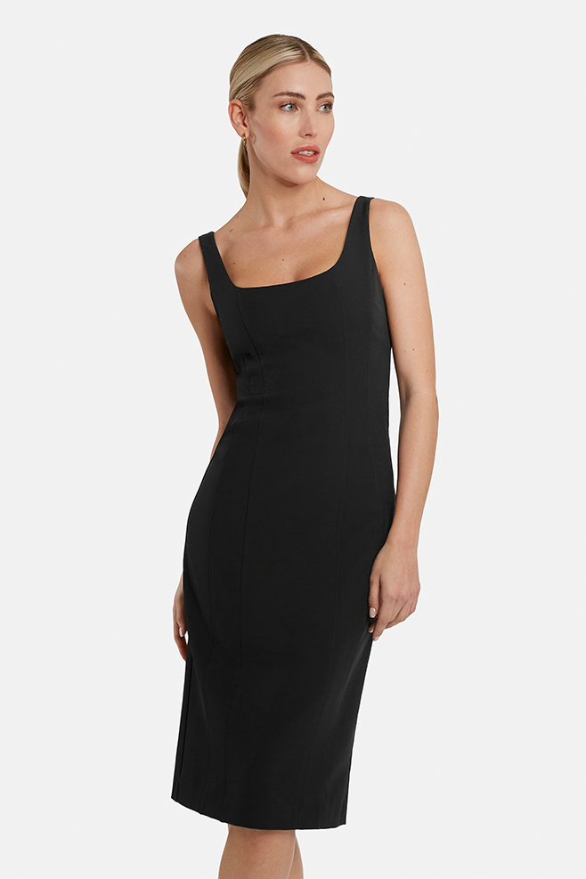 Schwarzes Midi Kleid