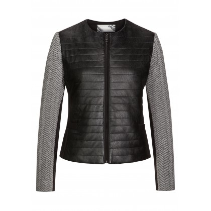 Modische Jacke CARLA mit Kunstlederbesatz /