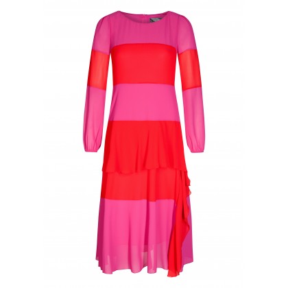 Stilvolles Kleid STELLA mit modischem Streifen-Dessin /