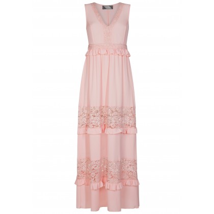 Edles Maxikleid DESIA mit stilvollen Spitzen-Details /