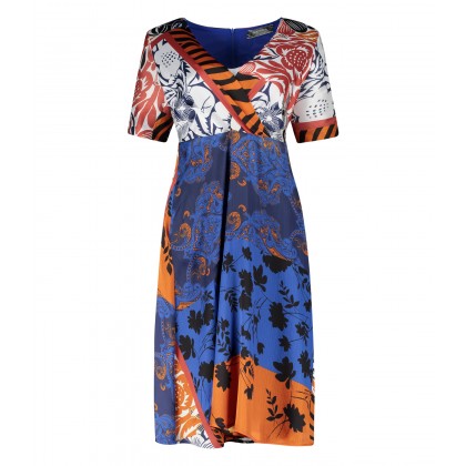Gemustertes Kleid LELEWA in Wickeloptik /