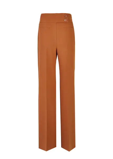 Nicowa Elegant COREANA high-waisted trousers with wide leg in CARAMELarticle number NC3A02016037E-135