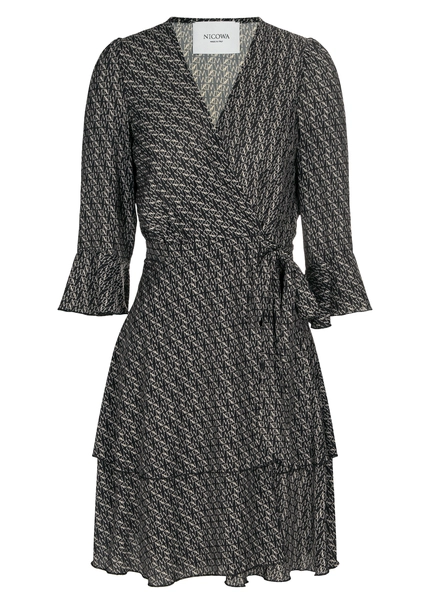 Nicowa Wrap dress with NCW monogram- NIOGRA in BLACKMONOGRAMarticle number NC7A32014019E-153