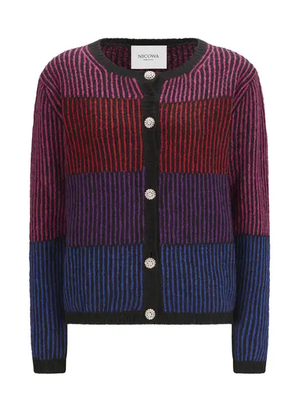 Nicowa Striped Cardigan SINOWA in BLACK MULTICOLORarticle number NC8A22101019E-002