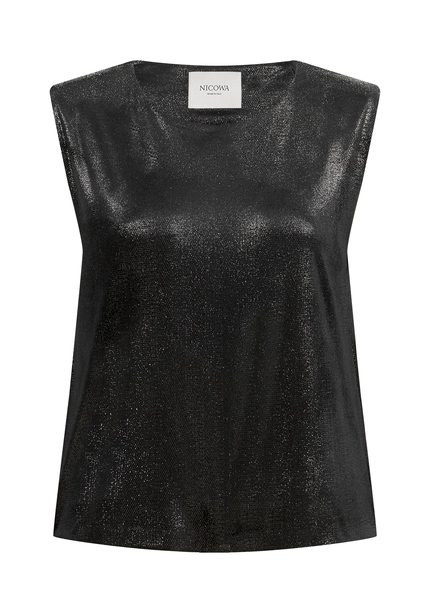 Nicowa Lamé velvet top with shoulder pads VELLIO in BLACK LAMÉarticle number NC8A22507019E-002