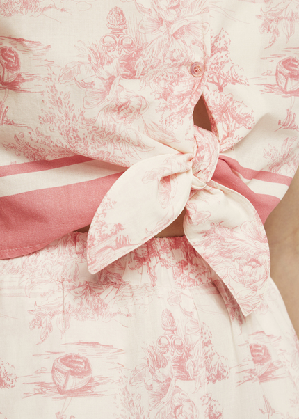 Shirt with toile de Jouy print - PLICALO, ROSE 