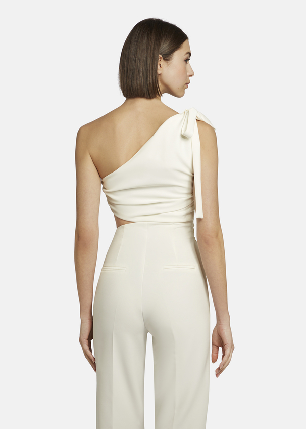 Asymmetrical jumpsuit with shoulder tie - AMOLIWA, White Detailansicht 1